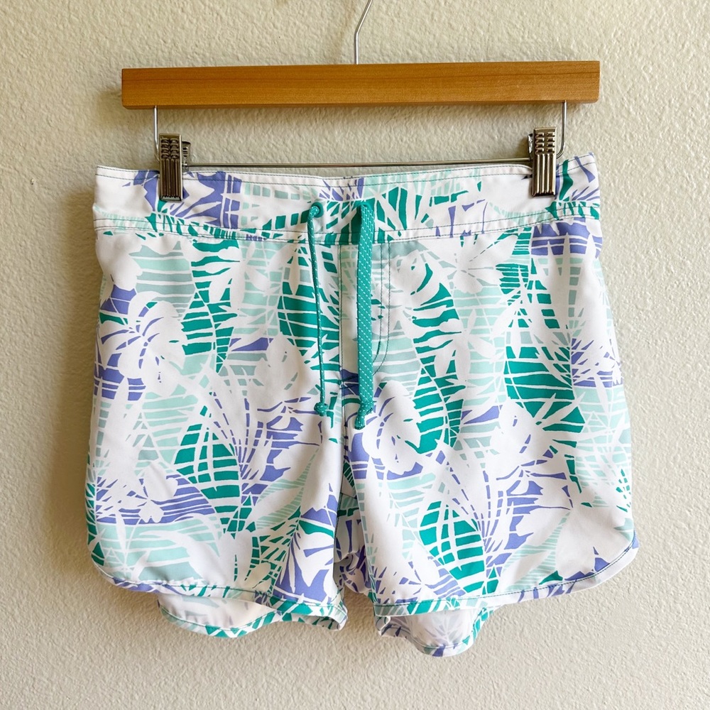 Columbia Performance Fishing Gear Summer Shorts Green Purple Size Medium